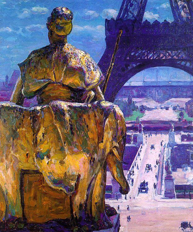 Louis Welden Hawkins The Eiffel Tower as seen from The Trocadero China oil painting art
